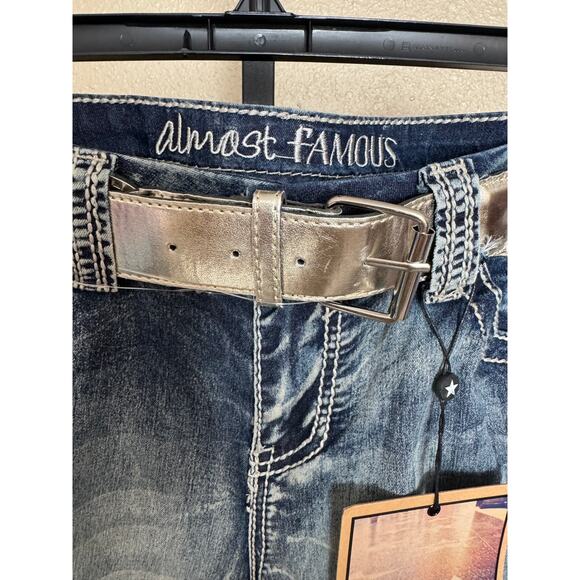NEW - Almost Famous Embellished Skinny Jeans w/ Belt VARIOUS PLUS SIZES 14 - 24 - Picture 9 of 9